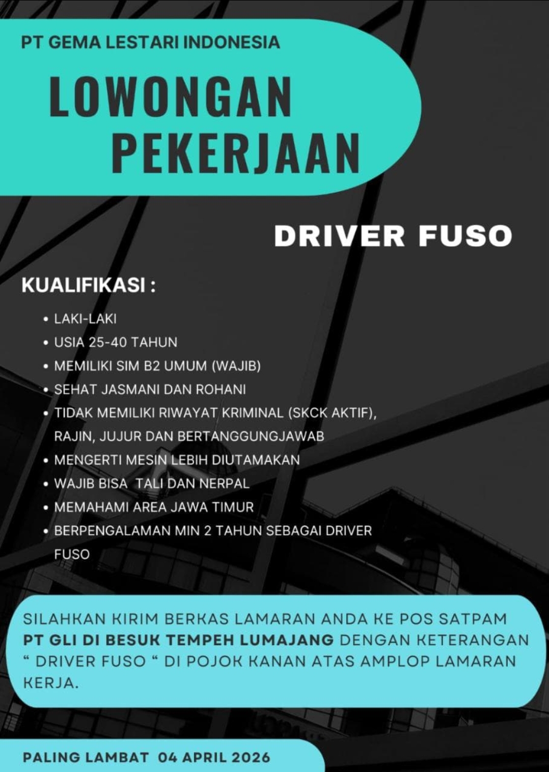 LOWONGAN PEKERJAAN