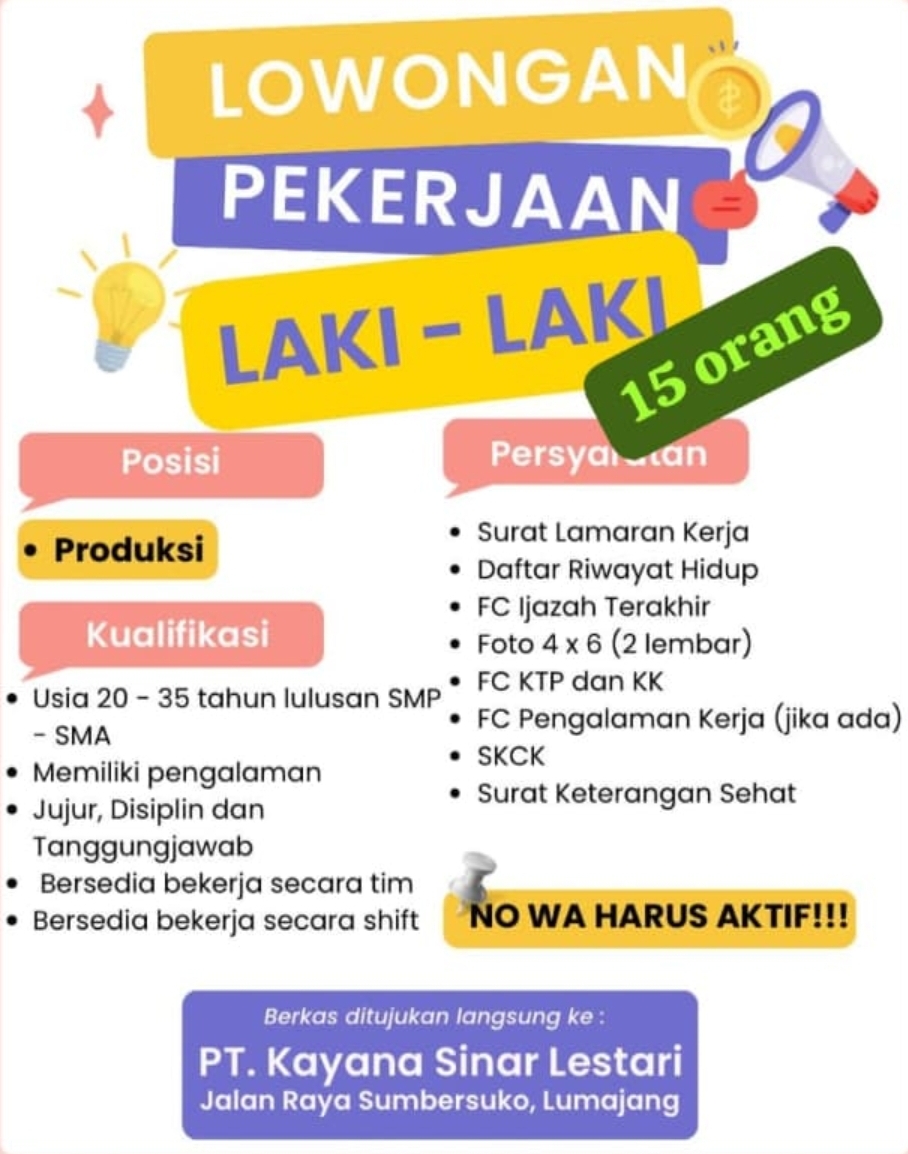 LOWONGAN PEKERJAAN