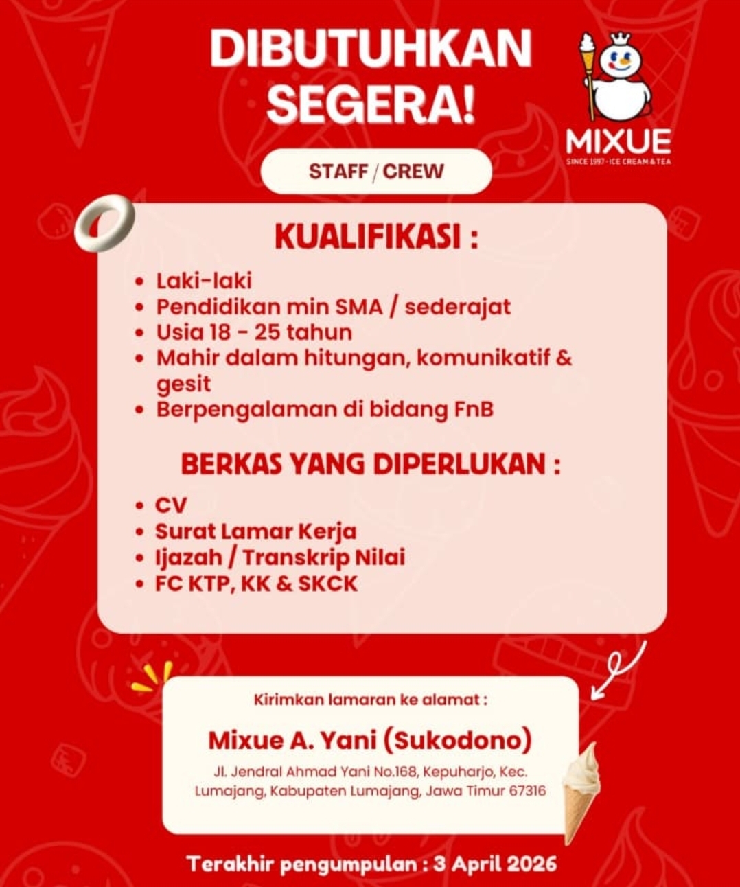 LOWONGAN PEKERJAAN