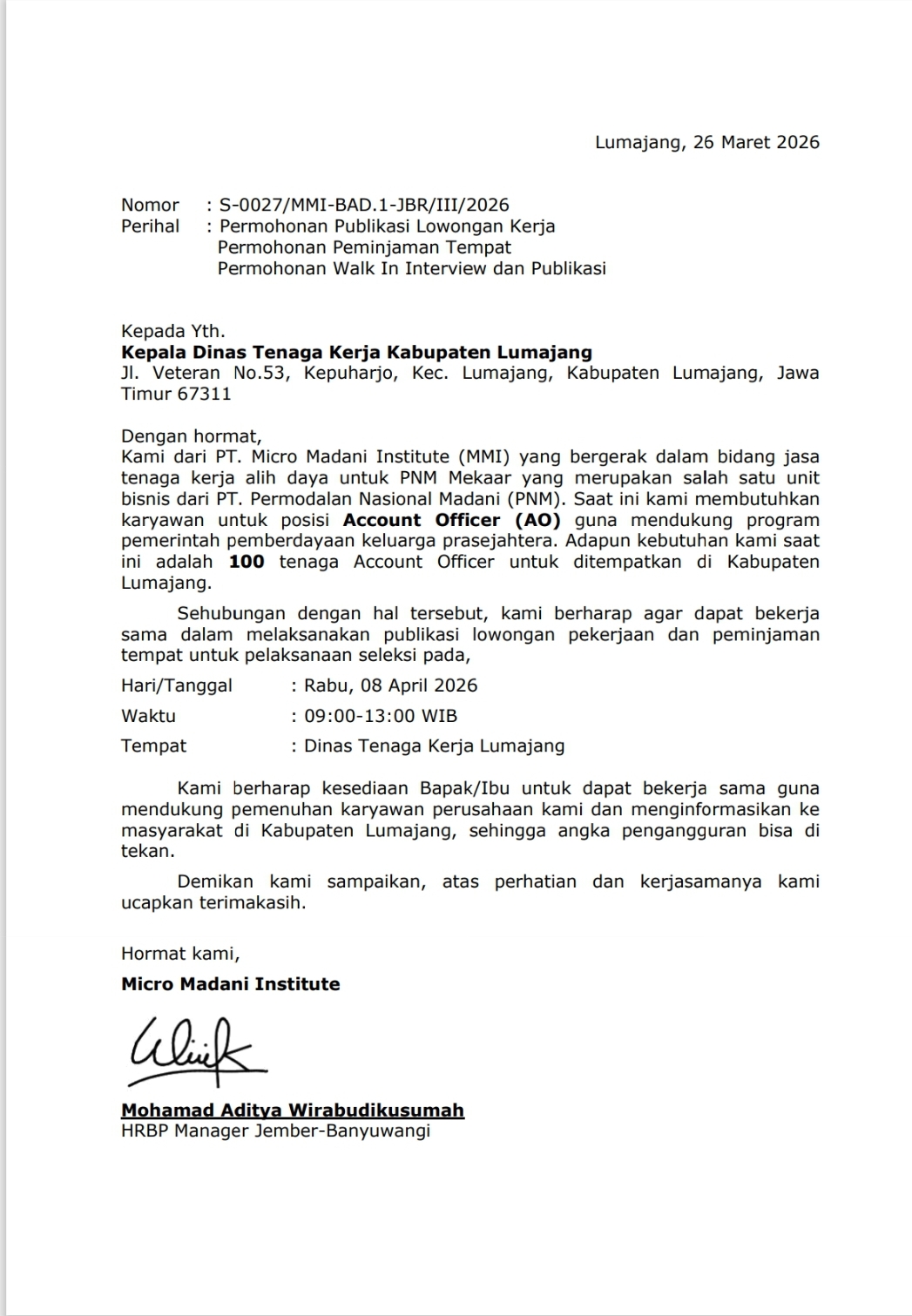 LOWONGAN PEKERJAAN